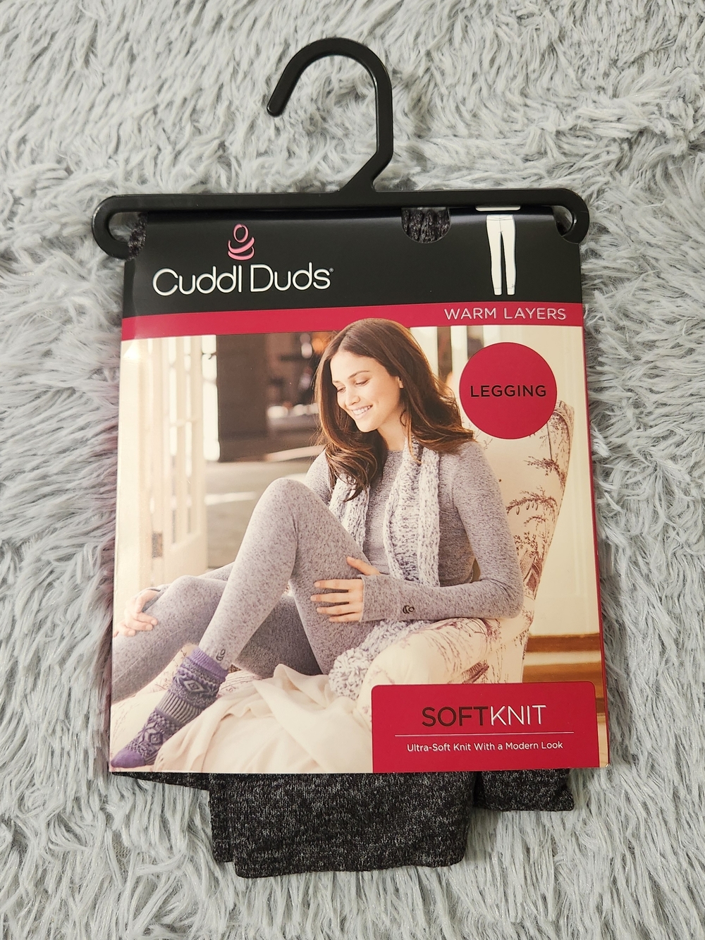 Cuddl Duds Black Marl Knit Legging